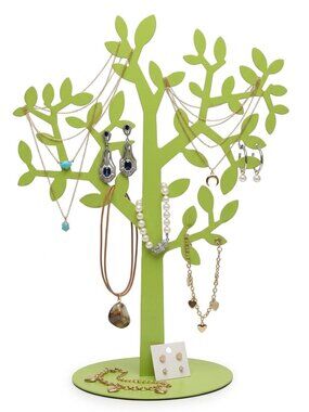 Umbra Lime Green Metal Jewelry Tree Stand Organizer Display Branches Necklaces